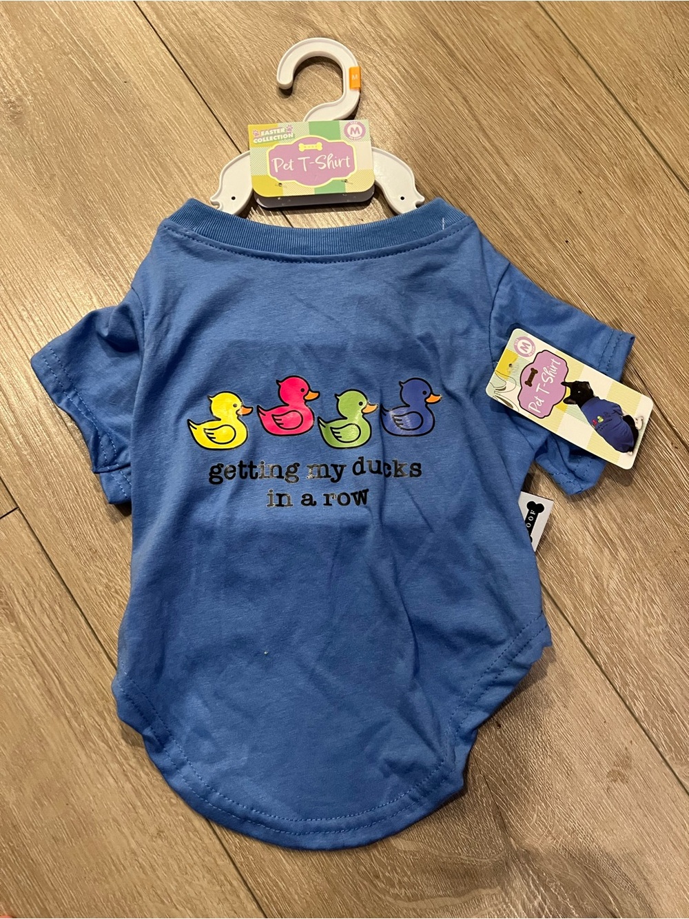 Dog Pet Blue 'Getting My Ducks in a Row' T-Shirt Size Medium